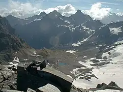 View from summit to the direction of Darmstädter Hütte