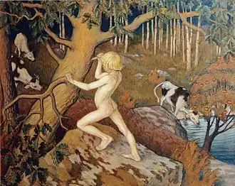 Episode from Kalevala (Kullervo carves his name into an oak), Väinö Blomstedt, 1897