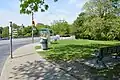 Bloor–Parliament Parkette in 2013 has a bus stop beside it