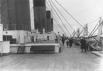 Second-Class promenade area of Titanic's boat deck