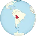Localisation de la Bolivie sur une carte d'Amérique du Sud