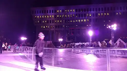 Skating track installed as part of Boston Winter, 2016