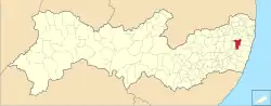 Location in the state of Pernambuco and Brazil