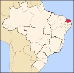 Location of Rio Grande do Norte in Brazil