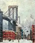 Brooklyn Bridge, Winter by Guy C. Wiggins, c. 1920-1930