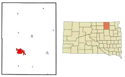 Location in Brown County and the state of South Dakota