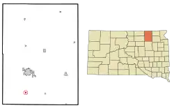 Location in Brown County and the state of South Dakota