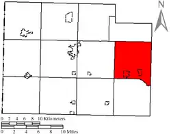 Location of Brown Township in Paulding County