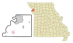 Location of De Kalb, Missouri