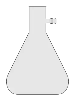 Büchner flask or sidearm flask—a thick-walled conical flask with a short hose-connection tube on the side of the neck.