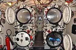 The four uppermost bow torpedo tubes on the submarine (Class 241)