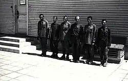 At, Mauthausen, Soviet POWs have SU painted on their clothing (in the manner of the Auschwitz marking-chart in this gallery).