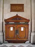 A wooden wall box in Burlington House, London