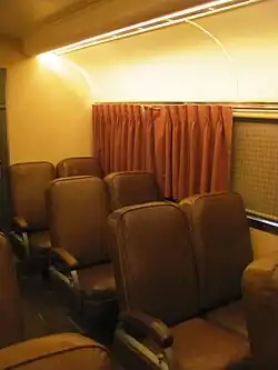 Seats in the open coach