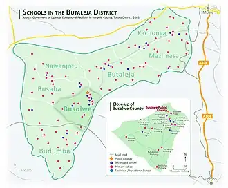 Shows public libraries and schools