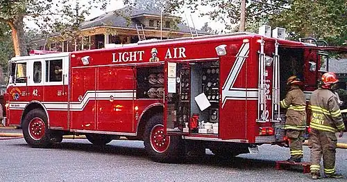 American fire truck in Butte County, California.