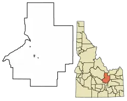 Location of Moore in Butte County, Idaho.