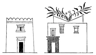 Dwelling house in Ancient Egypt with windcatcher. From a painting at the Pharaonic house of Neb-Ammun, Egypt, which dates from the 19th Dynasty, c. 1300 BC (British Museum).[31][3]