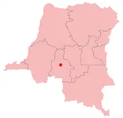 Location of Mweka in the Democratic Republic of the Congo