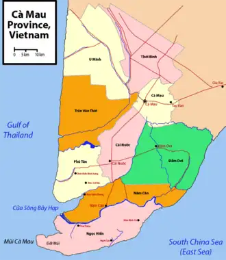 Districts of Cà Mau province