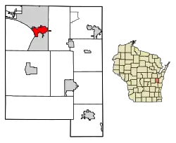 Location of Sherwood in Calumet County, Wisconsin.