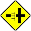 Railway crossing on left road
