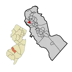 Mount Ephraim highlighted in Camden County. Inset: Camden County highlighted in the State of New Jersey.