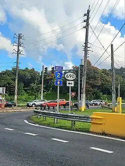PR-2 west at PR-690 junction in Bajura barrio