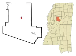 Location of Carrollton, Mississippi