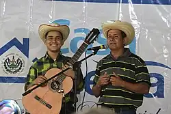 Salvadoran singer Jair Noyola and his father