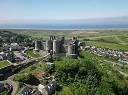 Harlech Castle overlooking the sea