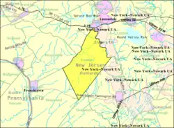 Census Bureau map of Franklin Township, Hunterdon County, New Jersey