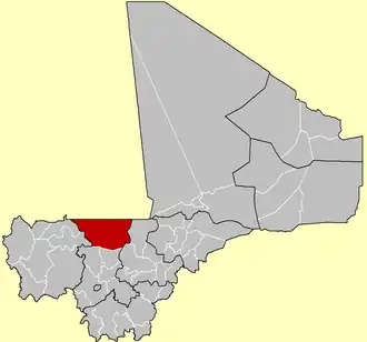 Location of Nara Cercle in Mali