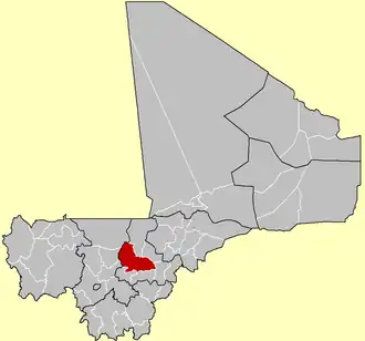 Location of the Cercle of Ségou in Mali