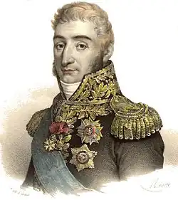 Marshal Augereau in French uniform with many decorations