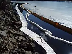 Oil spill on the river