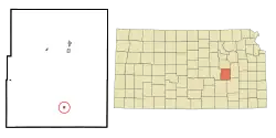 Location within Chase County and Kansas