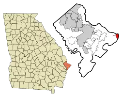 Location in Chatham County and the state of Georgia