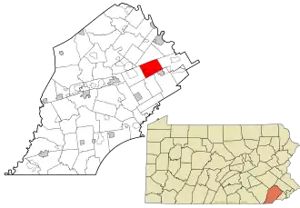 Location in Chester County and the state of Pennsylvania.