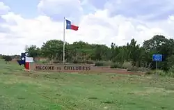 Childress welcoming sign