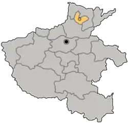 Location of Hebi in Henan