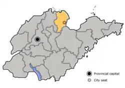 Location of Dongying City administration in Shandong