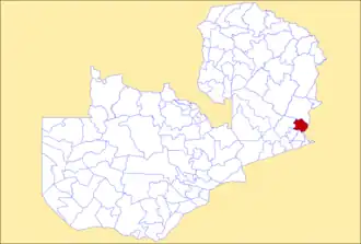District location in Zambia