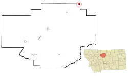 Location of Boneau, Montana