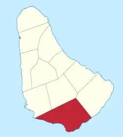 Map of Barbados showing Christ Church