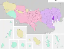 Location of Chūō in Tokyo Metropolis