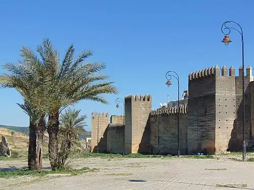 Section of restored city walls near Bab Mahrouk