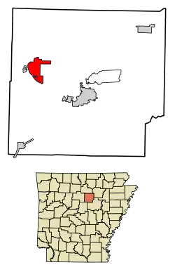 Location of Greers Ferry in Cleburne County, Arkansas.