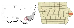 Location of Low Moor, Iowa