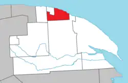 Location within La Côte-de-Gaspé RCM